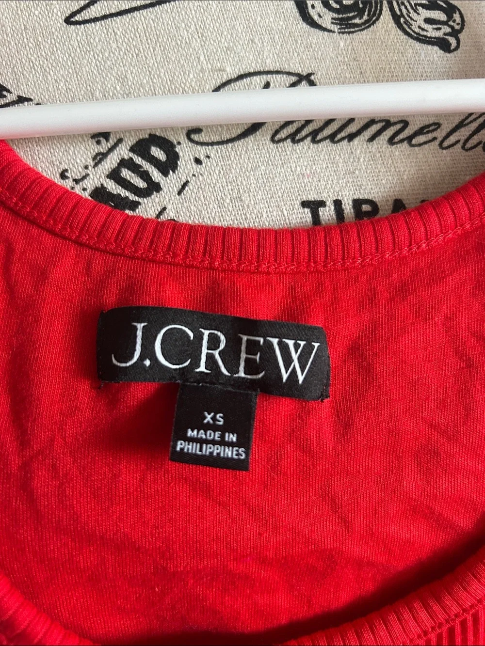 J.Crew Bright Red Ribbed Scoop Tank
